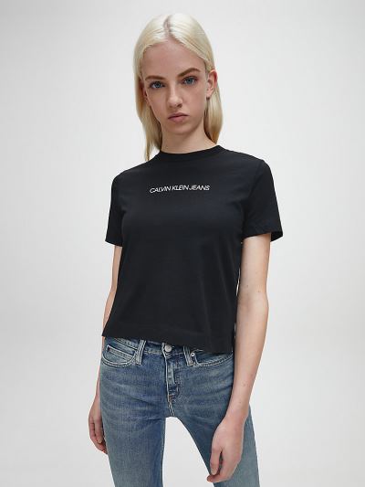 Calvin Klein Ruhák HU574485 | Calvin Klein Straight Organic Cotton Női Póló Fekete